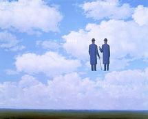 رجال في الفضاء من اعمال الفنان ماغريت رجال في الفضاء من اعمال الفنان ماغريت