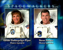 ستيف وهايدي رائدا فضاء في المكوك انديفور