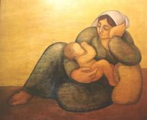 لوحة من مجموعة امومة للفنان السوري الراحل لؤي كيالي لوحة من مجموعة امومة للفنان السوري الراحل لؤي كيالي