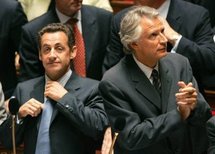 الرئيس الفرنسي نيكولا ساركوزي ورئيس الوزراء السابق دومينيك دوفيلبان ، طرفا قضية كليرستريم