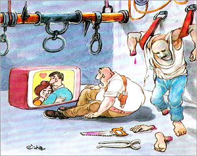 رومانسية المخابرات كما يراها رسام الكاريكاتير السوري علي فرزات