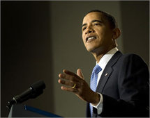 اوباما يقر بإنجازاته المتواضعة سلميا ويتسلم "نوبل للسلام " مشيرا الى ضرورات الحرب أحيانا