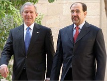 نوري المالكي مع الرئيس الأمريكي السابق جورج بوش نوري المالكي مع الرئيس الأمريكي السابق جورج بوش