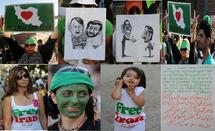 صور وشعارات شائعة يرددها المتظاهرون الايرانيون في جميع المدن