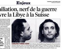 صور نجل القذافي كما ظهرت في صحيفة سويسرية