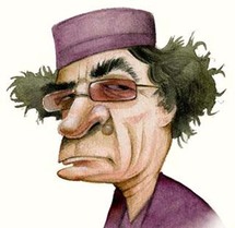 كاريكاتير للعقيد معمر القذافي