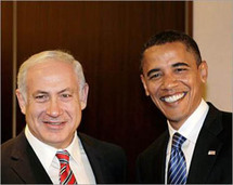 بنيامين نتانياهو رئيس الحكومة الاسرائيلية والرئيس الامريكي باراك اوباما