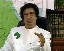 الزعيم الليبي معمر القذافي