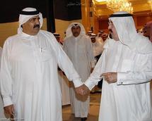 العاهل السعودي الملك عبدالله و امير قطر حمد بن خليفة