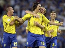 لاعبون من المنتخب السويدي لكرة القدم