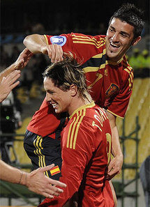 اللاعبون الاسبان ...فرح لا يخفي نفسه