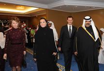 الرئيس السوري وامير قطر يلتقيان الملك عبدالله في بيروت للمساعدة على حتواء التوتر اللبناني - ارشيف
