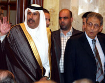 الشيخ حمد بن جاسم وعمرو موسى