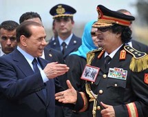 معمر القذافي وسيلفيو برلسكوني - أرشيف معمر القذافي وسيلفيو برلسكوني - أرشيف