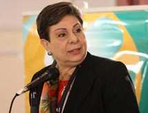 حنان عشراوي عضو اللجنة التنفيذية لمنظمة التحرير الفلسطينية