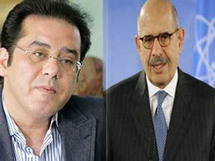المعارضان المصريان محمد البرادعي وأيمن نور المعارضان المصريان محمد البرادعي وأيمن نور