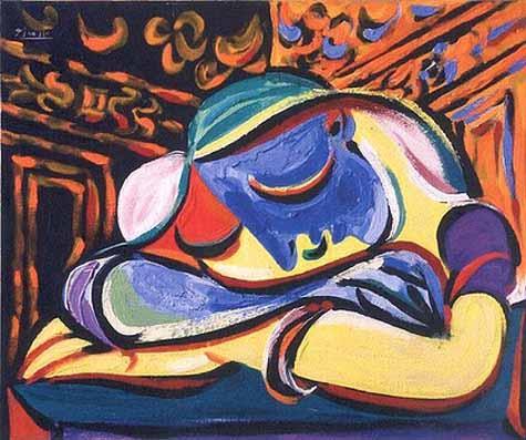 فتاة نائمة من اعمال الفنان بيكاسو