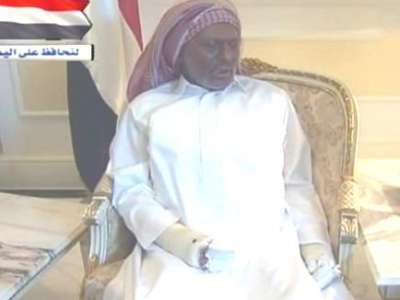 الرئيس اليمني علي عبد الله صالح في آخر ظهور له بعد الحادث