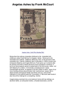 كتاب عن  طفولة "مايكل ماكورت" البائسة في مدينة ليمريك الأيرلندية 