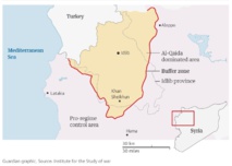 الغارديان تسلط الضوء على رمزية خان شيخون بمعركة إدلب الغارديان تسلط الضوء على رمزية خان شيخون بمعركة إدلب