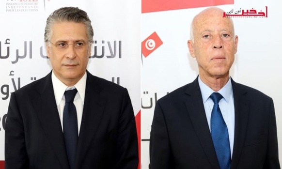 نبيل القروي وقيس سعيد يختتمان حملتيهما في شارع بورقيبة نبيل القروي وقيس سعيد يختتمان حملتيهما في شارع بورقيبة