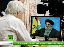  نصرالله يجدد دعمه للأسد واتهامه للمعارضة السورية في لقاء مع مؤسس ويكيليس