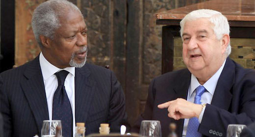 وليد المعلم  يزور ايران اليوم و كوفي انان يخشى معركة حلب