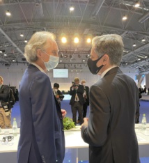 وزير الخارجية الاميركي مع المبعوث الدولي لسوريا - تويتر وزير الخارجية الاميركي مع المبعوث الدولي لسوريا - تويتر