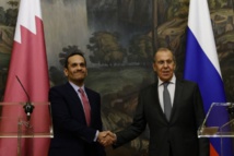 لافروف مع وزير الخارجية القطري لافروف مع وزير الخارجية القطري