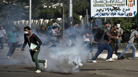 مواجهات بين الامن والطلاب الاسلاميين في جامعة الازهر