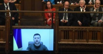 ارشيفية زيلينسكي اثناء مخاطبته البرلمان البريطاني الشهر الماضي ارشيفية زيلينسكي اثناء مخاطبته البرلمان البريطاني الشهر الماضي