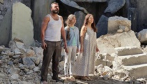 مشهد من فيلم "نزوح" يجمع كل من سامر المصري وكندة علوش - أنترنت