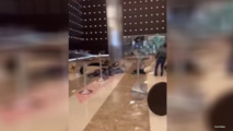 مشاهد من داخل الصالة التي وقع عليها الهجوم - سوشال ميديا