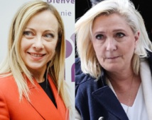 الفرنسية ماريان لوبان ورئيسة وزراء ايطالياجورجا ميلوني الفرنسية ماريان لوبان ورئيسة وزراء ايطالياجورجا ميلوني