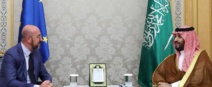 رئيس المجلس الأوروبي، شارل ميشيل خلال لقائه في الرياض مع ولي العهد السعودي رئيس مجلس الوزراء، الأمير محمد بن سلمان بن عبدالعزيز- اكي رئيس المجلس الأوروبي، شارل ميشيل خلال لقائه في الرياض مع ولي العهد السعودي رئيس مجلس الوزراء، الأمير محمد بن سلمان بن عبدالعزيز- اكي