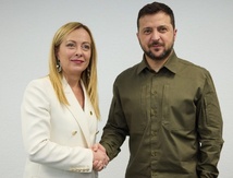 رئيسة الوزراء الايطالية ميلوني و الرئيس الأوكراني فولوديمير زيلينسكي- آكي رئيسة الوزراء الايطالية ميلوني و الرئيس الأوكراني فولوديمير زيلينسكي- آكي