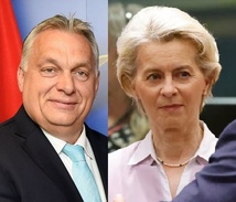 رئيس الوزراء المجري فيكتور أوربان مع فونديرلاين المفوضة الاوربية السامية - اكي رئيس الوزراء المجري فيكتور أوربان مع فونديرلاين المفوضة الاوربية السامية - اكي