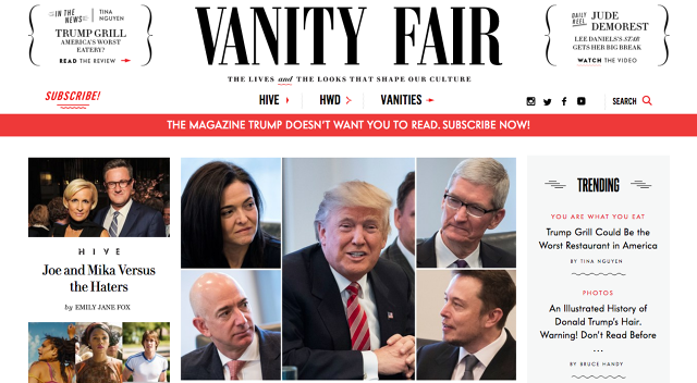 زيادة كبيرة في اشتراكات "فانيتي فير" بعد إساءة ترامب للمجلة