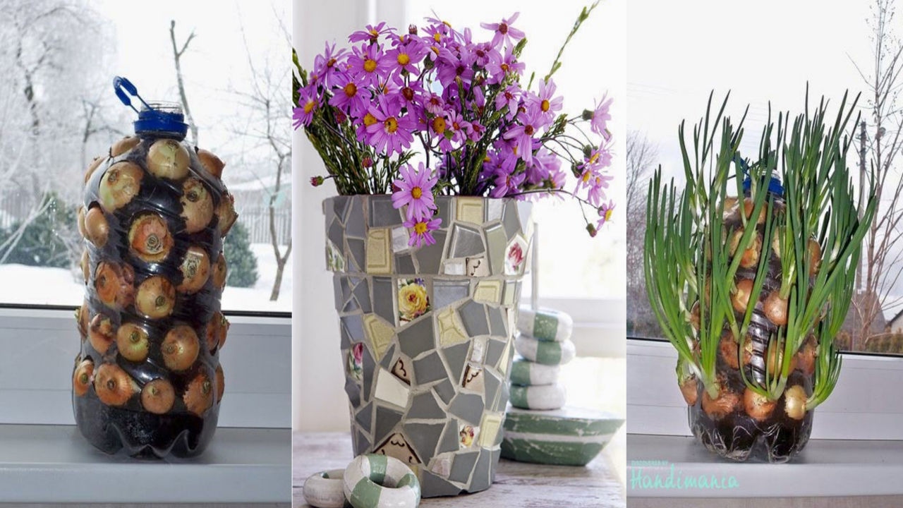 فنانة يمنية تعمل علي تدوّر النفايات إلى فنون تشكيلية جمالية 