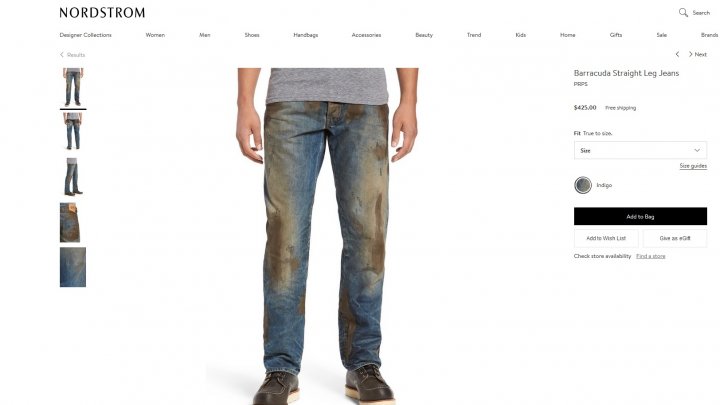 آخر صيحات الموضة: جينز رث ملطخ بالوحل مقابل 425$ فقط!