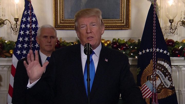 ترامب يعلن رسميا الاعتراف بالقدس عاصمة لإسرائيل