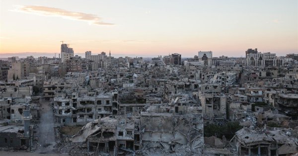  الطيران الحربي الروسي مسح بلدات في الغوطة الشرقية من الوجود