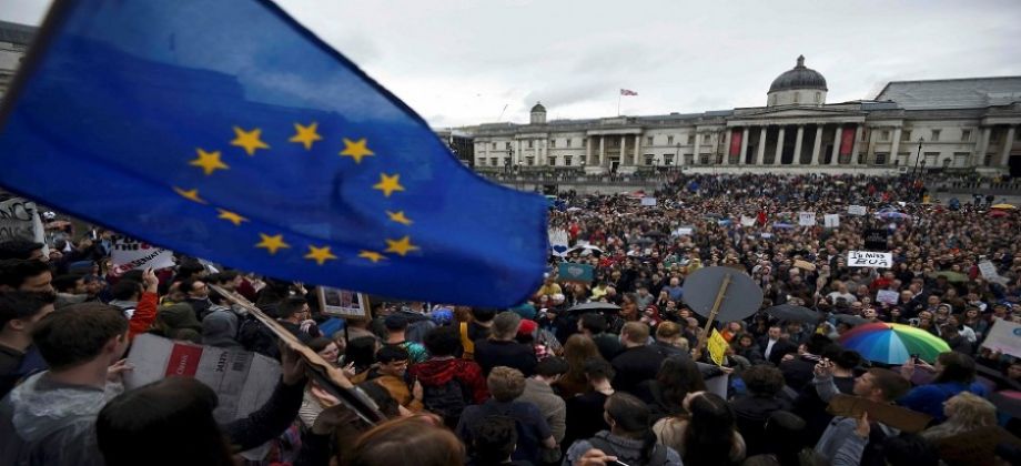 مظاهرة احتجاجية في لندن ضدالخروج من الاتحاد الأوروبي