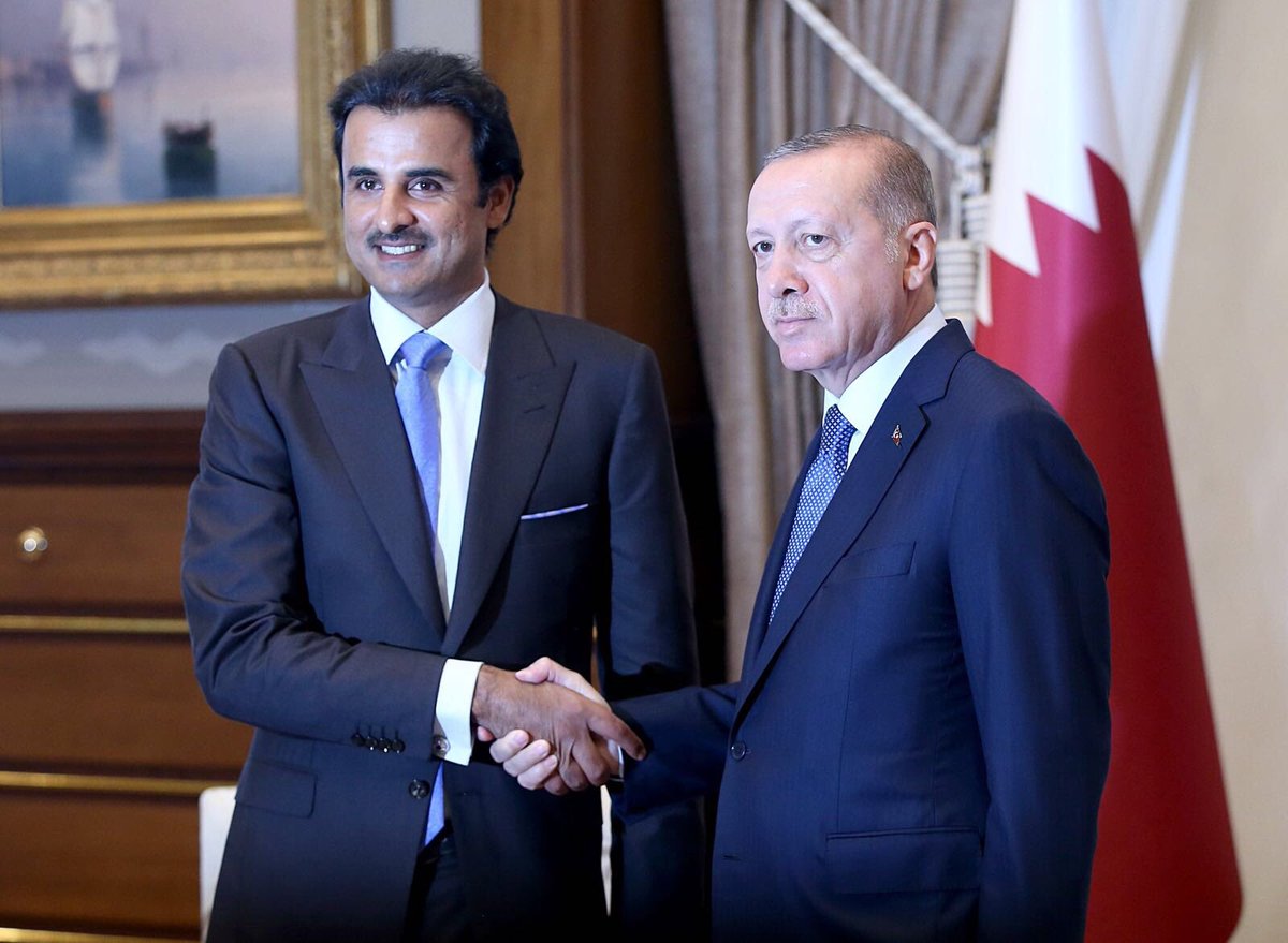 الرئيس التركي، رجب طيب أردوغان، يلتقي في أنقرة أمير قطر، الشيخ تميم بن حمد آل ثاني
