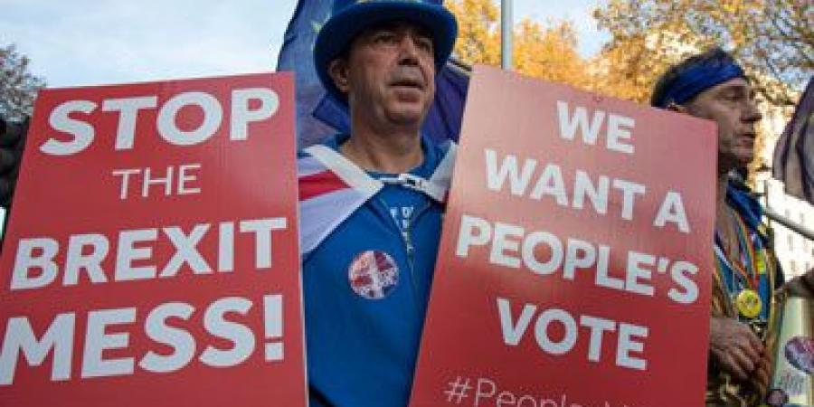 مناهضون ل"بريكست" ينظمون وقفة بالقرب من مبنى البرلمان