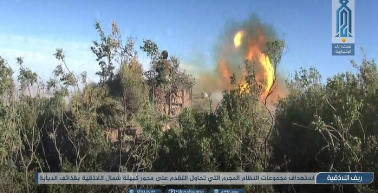 هجو م معاكس على بلدة كفرنبودة لاستعادتهامن الميليشيات الروسية  