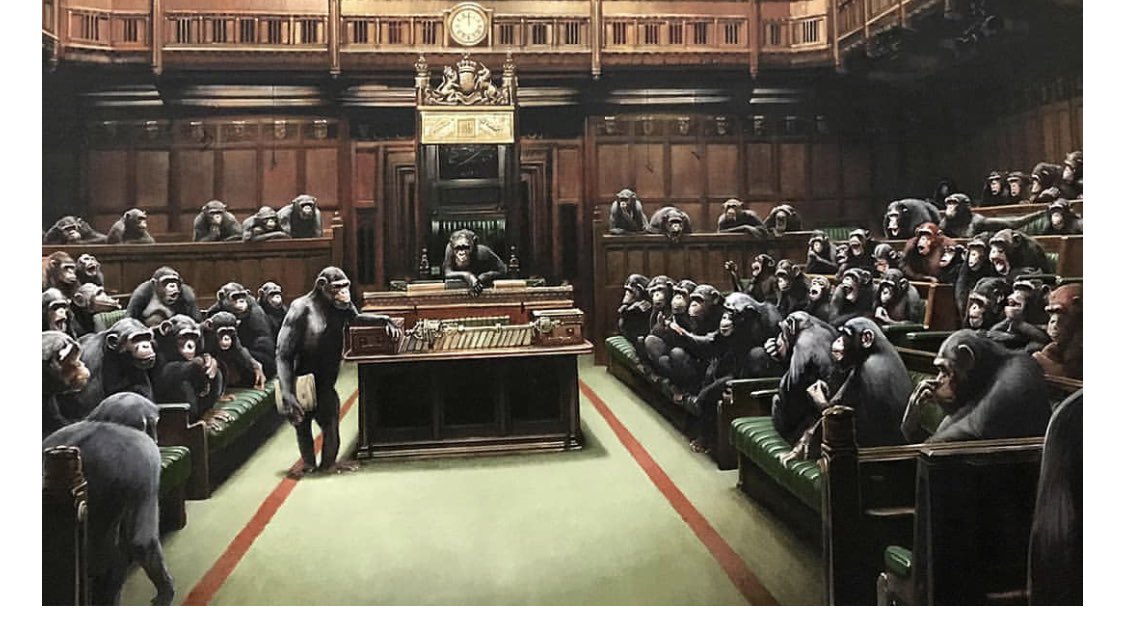 بيع لوحة "قردة الشمبانزي في البرلمان البريطاني" مقابل 2ر12 مليون  