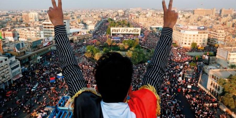  ساحة التحرير ببغداد تكتظ اليوم بالمتظاهرين 