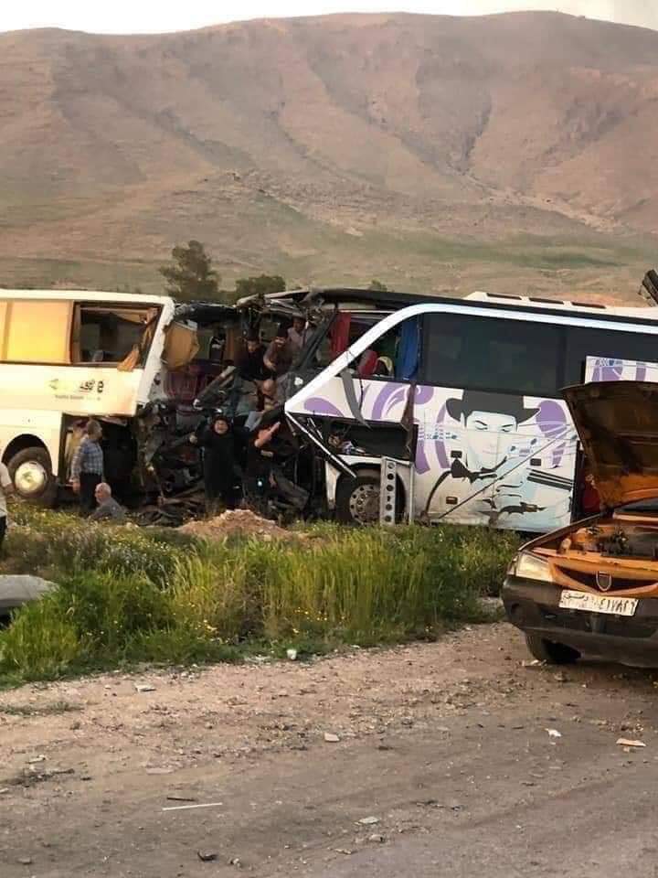  مقتل العشرات  في حادث سير رهيب قرب دمشق 