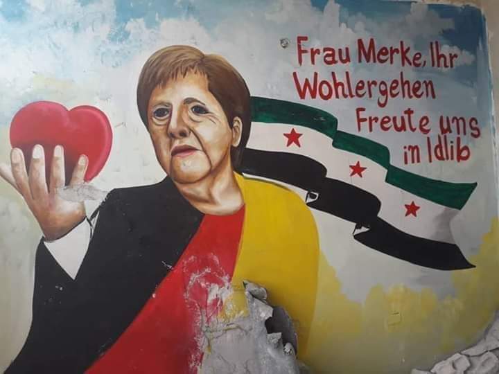 سوريون يصلّون لسلامة الأم الحنونة "ميركل"